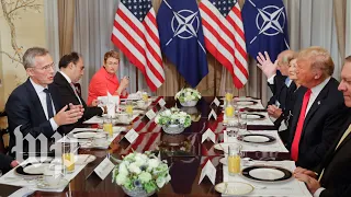 Trump and Stoltenberg get into tense exchange at NATO summit