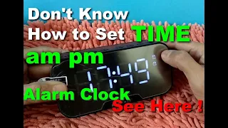 MIRROR FM BLUETOOTH SPEAKER HOW TO SET TIME ALARM CLOCK SETUP 12 /24 HOUR AM / PM TIME FORMAT