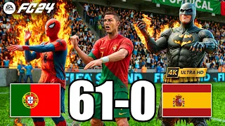 FIFA 24 - RONALDO, SPIDER MAN, BATMAN, MESSI, ALL STARS PLAYS TOGETHER | PORTUGAL vs SPAIN