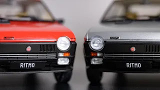 Double Unboxing Fiat Ritmo TC 125 Abarth 2000 Red and Silver Scale 1:18 | Diecast Model Cars