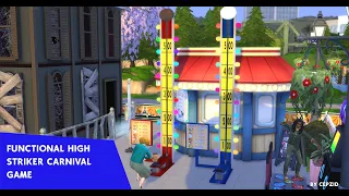 The SIms 4 Functional High Striker Carnival Game Mods