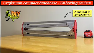 Craftsman compact metal travel Sawhorse - Unboxing review tutorial