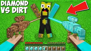 What if I GET SHOT WITH A DIAMOND VS DIRT GUN in Minecraft ? DIAMOND OR DIRT LEMONCRAFT ?