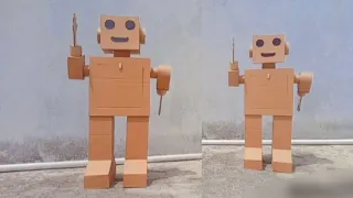 how to make robot with cardboard ll robot banane ka tarika 🤔🤖😱