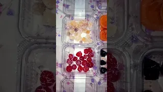 Dehydrated fruits. Roseberry plum 🍒, Ginger chunks🫚, Orange🍊 & Blackberry plum🫐