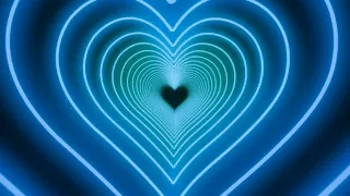 2 Hours [1080p] Blue Heart Tunnel Screensaver│Room Lighting│Background.