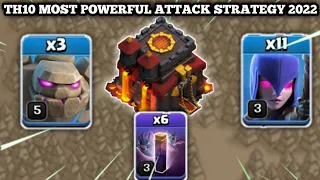 Th10 Most Powerful Attack Strategy 2022 || Th10 Gowlem + Witch + Bat Spell Attack Strategy COC ||