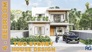 4- Bedroom Two Storey House Design with Floor plan 11.30m x 9.00m