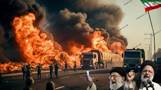 🔴10 Minutes Ago! 200 Trucks Carrying Hundreds of Tons of Iranian Weapons and Logistics Burn on the R