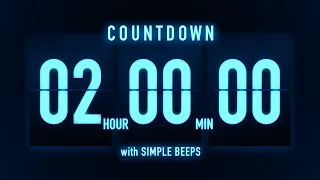 2 Hours Flip Clock Timer / Simple Beeps 🔵