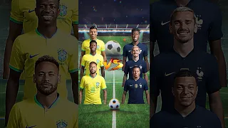 Brazil Trio VS France Trio 🤩🔥 (Mbappe, Neymar, Casemiro, Vinicius Jr)