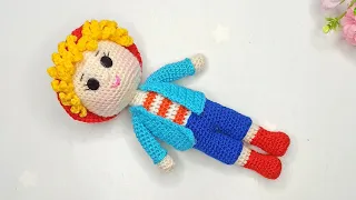💥How to crochet a Boy in a Red Hat Doll💥 Amigurumi toy.1/2