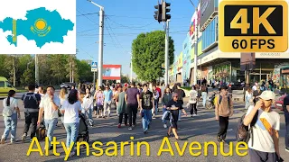 Almaty. Walking Tour Spring 2024 Altynsarin Avenue 4K 60 fps