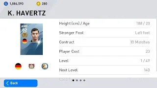 K HAVERTZ scout combination 100%  PES 2020