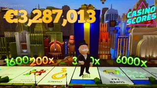 Monopoly big win today, Oh My God ! 2 Rolls 6000X Biggest Numbers ! Result 3,680X !!