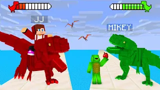 JJ vs Mikey DINOSAUR RIDER Game - Maizen Minecraft Animation