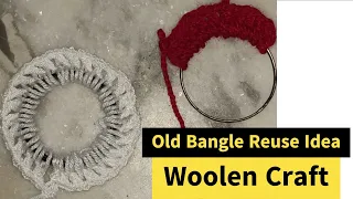 Woolen Craft ! How to Make Mini Dream Catcher || Old Bangle Reuse Idea || Woolen Craft Idea