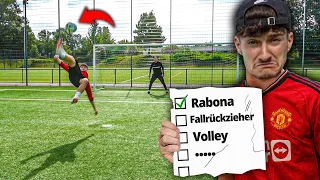 ICH SCHIESSE EIN TOR MIT JEDER FUßBALL TECHNIK! *vs Profi Torwart*