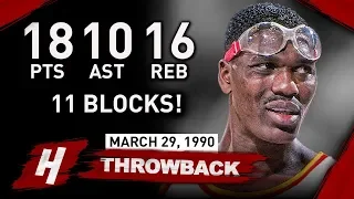 Hakeem Olajuwon EPIC Quadruple Double Full Highlights vs Bucks 1990.03.29 - MAKES HISTORY!