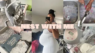 NEST WITH ME | PREPARING FOR BABY GIRL - ORGANIZE FOR BABY, HOSPITAL BAG, BEDSIDE NURSERY + MORE