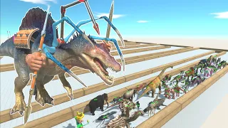 ESCAPE FROM ALIEN SPINOSAURUS - ZIGZAG - LAST SURVIVOR - Animal Revolt Battle Simulator