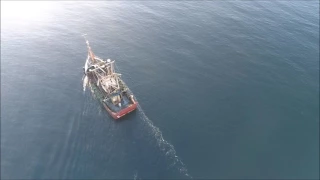 Fishing boats south of isle of man filmed with a drone 1.8 miles from shore