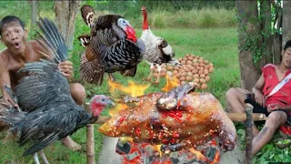 Turkey chicken, cooking recipes lifestyle Primitive technology  #reaction #cooking