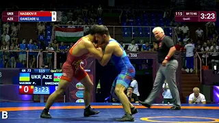 Qual. GR - 72 kg: P. NASIBOV (UKR) v. U. GANIZADE (AZE)