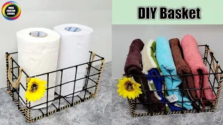 Simple DIY Storage Basket making with Bamboo Skewers/ DIY Organizer basket/craft ideas