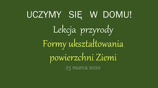 Formy ukształtowania powierzchni