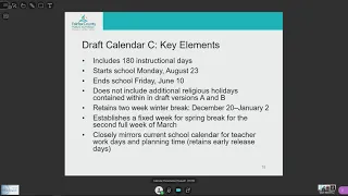 FCPS School board Work Session 2-2-2021 2021-2022 Standard School Year Calendar