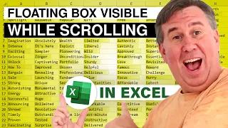 Excel - Floating Box Visible While Scrolling: Episode 1660