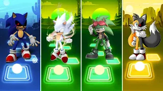 Sonic exe 🆚 Hyper Sonic 🆚 Green Sonic 🆚 Tails exe Sonic | Sonic Tiles Hop EDM Rush