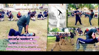 Karate Instructor Syed Naeemuddin teaching self defence skills in PTC Shahdadpur Pakistan
