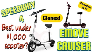 BEST ELECTRIC SCOOTER UNDER $1,000? | EMOVE CRUISER SPEEDWAY 4 CLONES DUALTRON DOORDASH UBEREATS