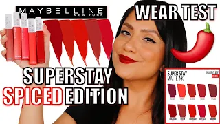 *NEW* MAYBELLINE SUPERSTAY MATTE LIPSTICKS *SPICED EDITION* + SWATCHES & WEAR TEST | MagdalineJanet