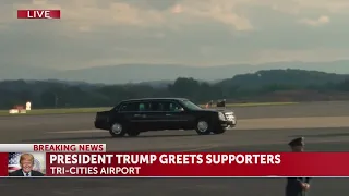 President Trump's motorcade leaves Tri-Cities Airport