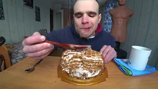 МУКБАНГ АСМР ТОРТ МЕДОВИК от "ПБК" / ЧАЙ / ДЕСЕРТ / ОБЖОР / EATING ASMR Mukbang