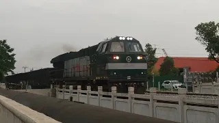 【China Railway】Coal train 84934 passing Red flag railroad bridge 84934次通过红旗桥接近马鞍山站