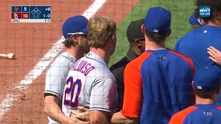 Nolan Arenado throwing hands as Cardinals and Mets bench clearing brawl