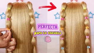 Peinados para niñas con ligas aesthetic👱‍♀️ /Peinado para la ESCUELA👧👩🏫 /Back to school