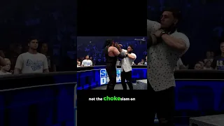 Kane hits a ChokeSlam on the steel steps (WWE 2K24)