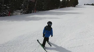 8 year old's first time on a black run, breckenridge cimarron 2019