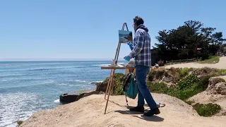 PLEIN AIR oil painting PLEASURE POINT santa cruz