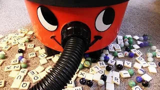 VACUUMING MARBLES with Red HENRY HOOVER ➡️ Very LOUD Vacuuming Sound Video #asmrvacuuming #hoovering