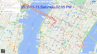 Lincoln Tunnel, NYC Google Live Traffic recording (2021/11/12 - 2021/11/15)