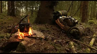 4 DAYS BUSHCRAFT - BUSH LASAGNA, CAMPING TRICKS, BACK REST BUILD, CAMP ART, NO SURVIVAL, NATURE ASMR