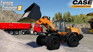 Farming Simulator 19 - CASE 821G Wheel Loader Loading Gravel Into Semi Truck