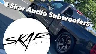 2016 silverado- 4 Skar audio 12” subwoofers .Blow-through box
