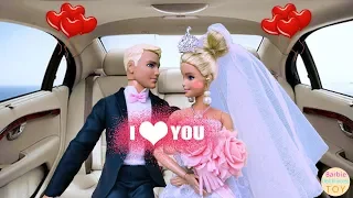 Ken proposes to Barbie at the airport and takes a wedding car to the auditorium for a wedding.